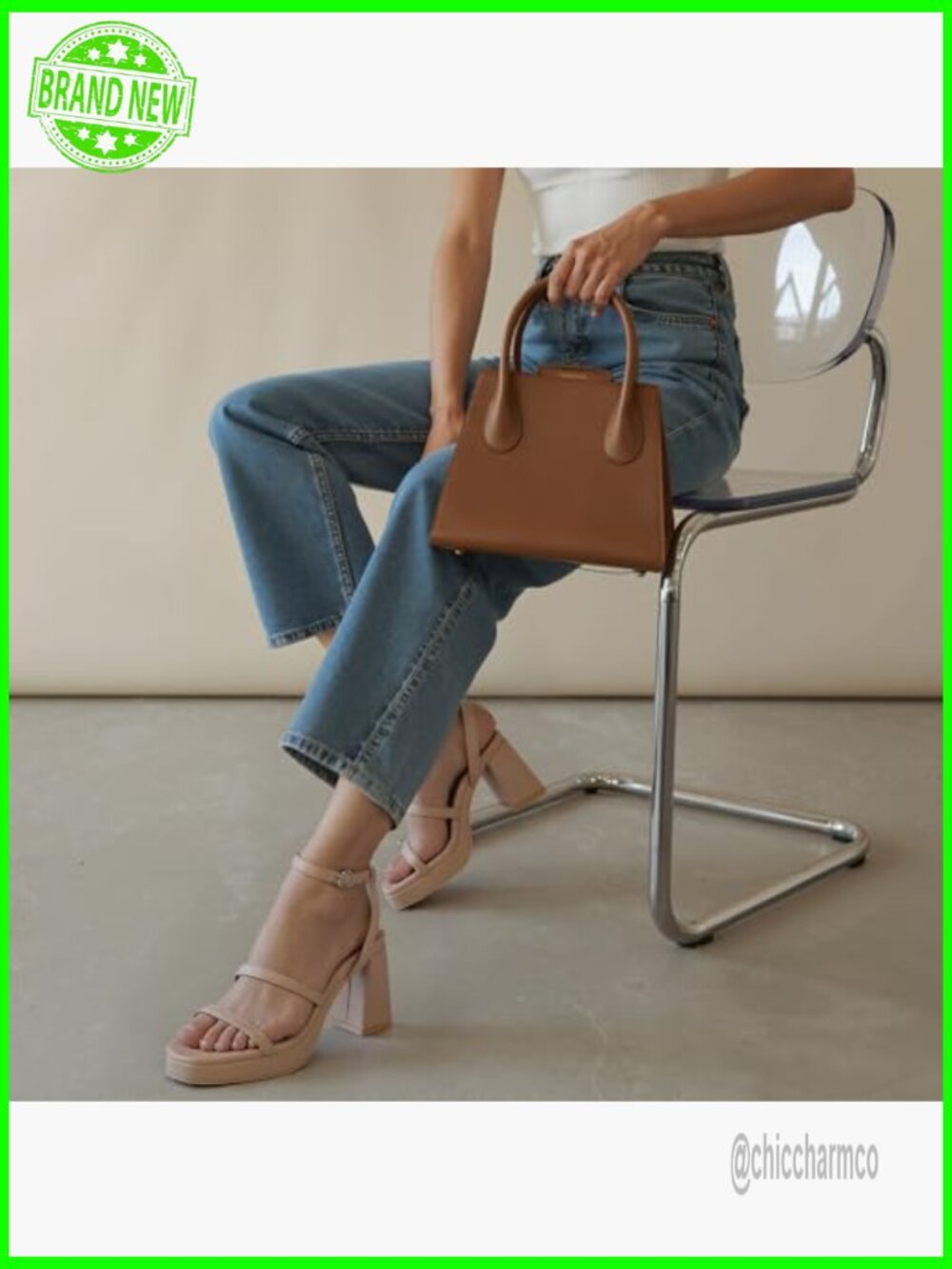 Women's Open Toe Chunky Platform Sandals Heels - Picture 3 of 7